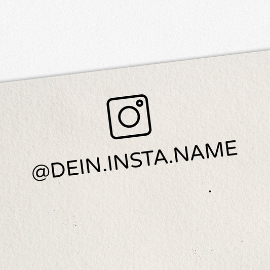 Personalisierter Instagram Stempel mit Icon oben als Holzstempel