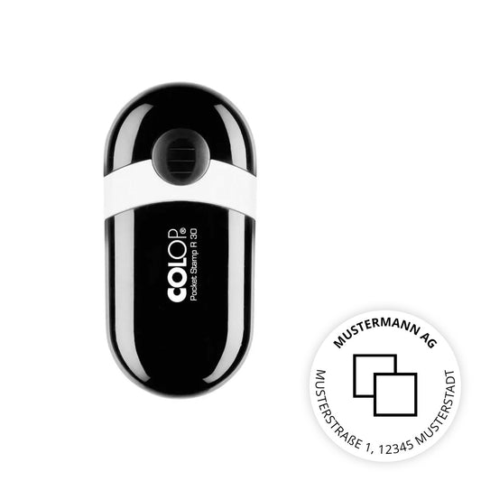 Runder Adressstempel mit Logo - Colop Pocket Stamp R30