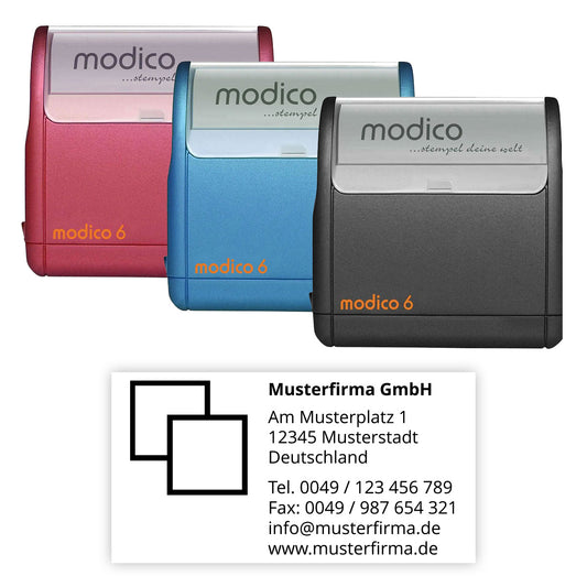 Adressstempel mit Logo - Modico 6 Flashstempel
