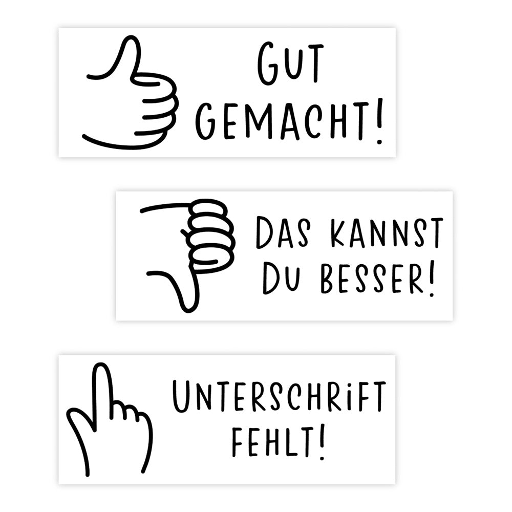 Lehrerstempel mit Handgeste und Wunschtext - Trodat Printy 4912