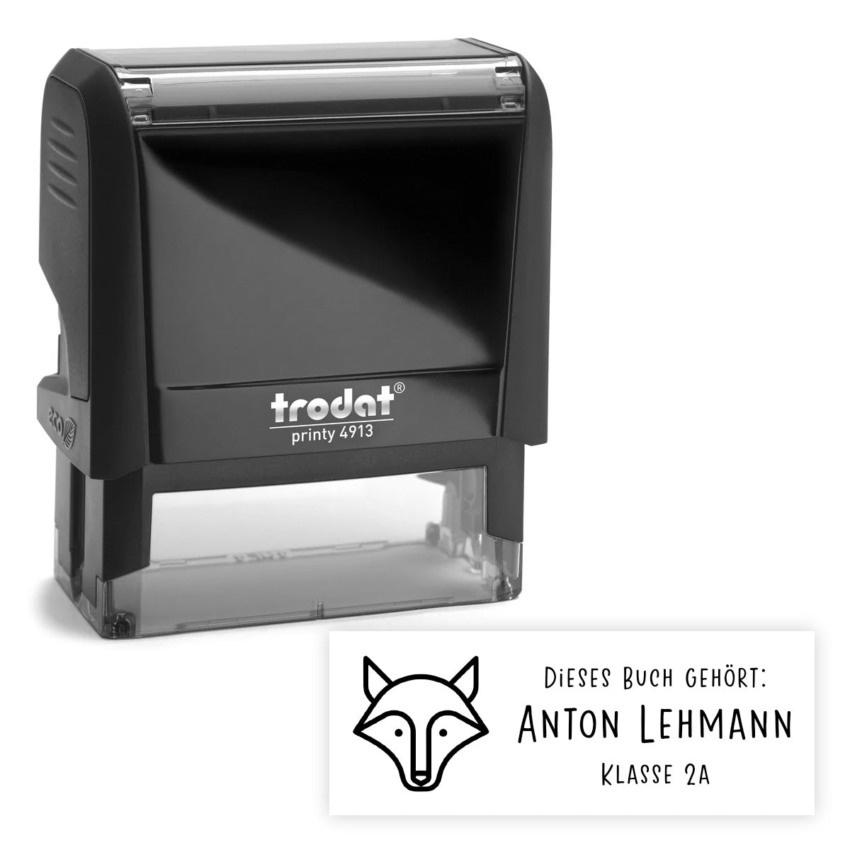 Namensstempel mit niedlichem Tierkopf - Trodat Printy 4913