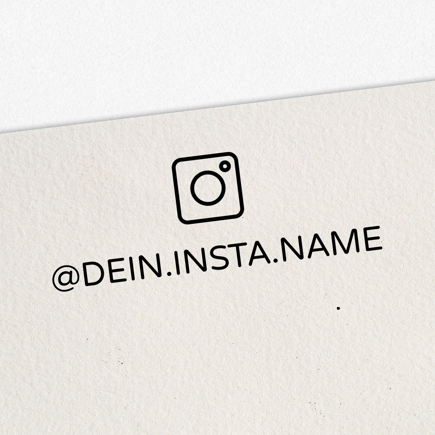 Personalisierter Instagram Stempel mit Icon oben als Holzstempel