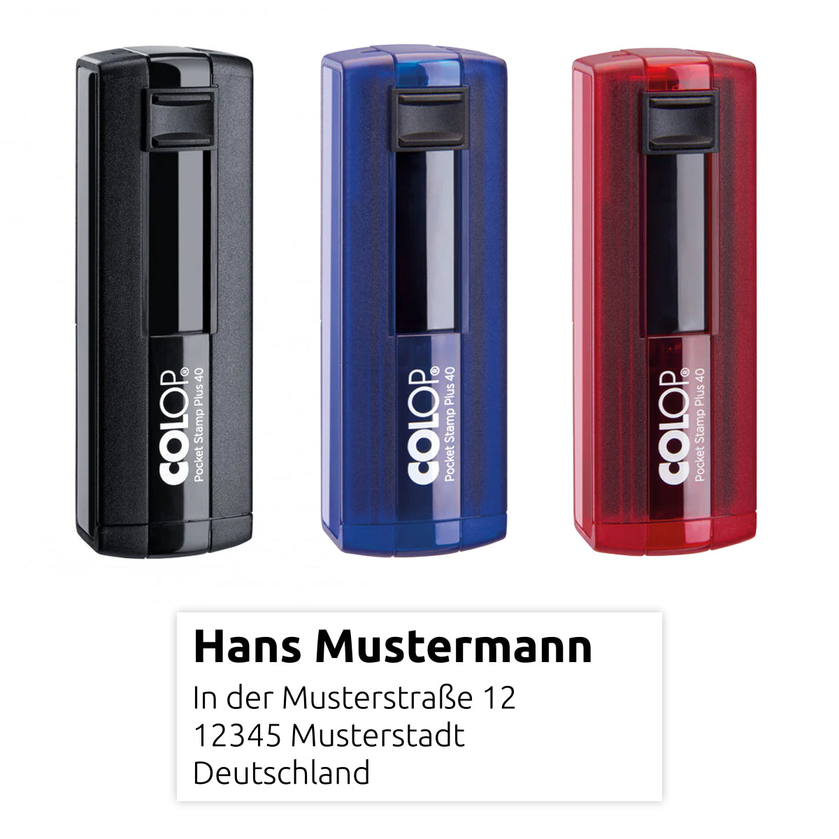 Colop Pocket Stamp Plus 40 - Großer Taschenstempel mit linksbündiger Adresse
