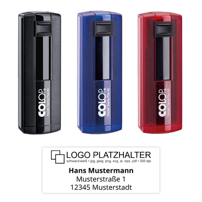 Colop Pocket Stamp Plus 40 - Großer Taschenstempel mit Logo und Adresse