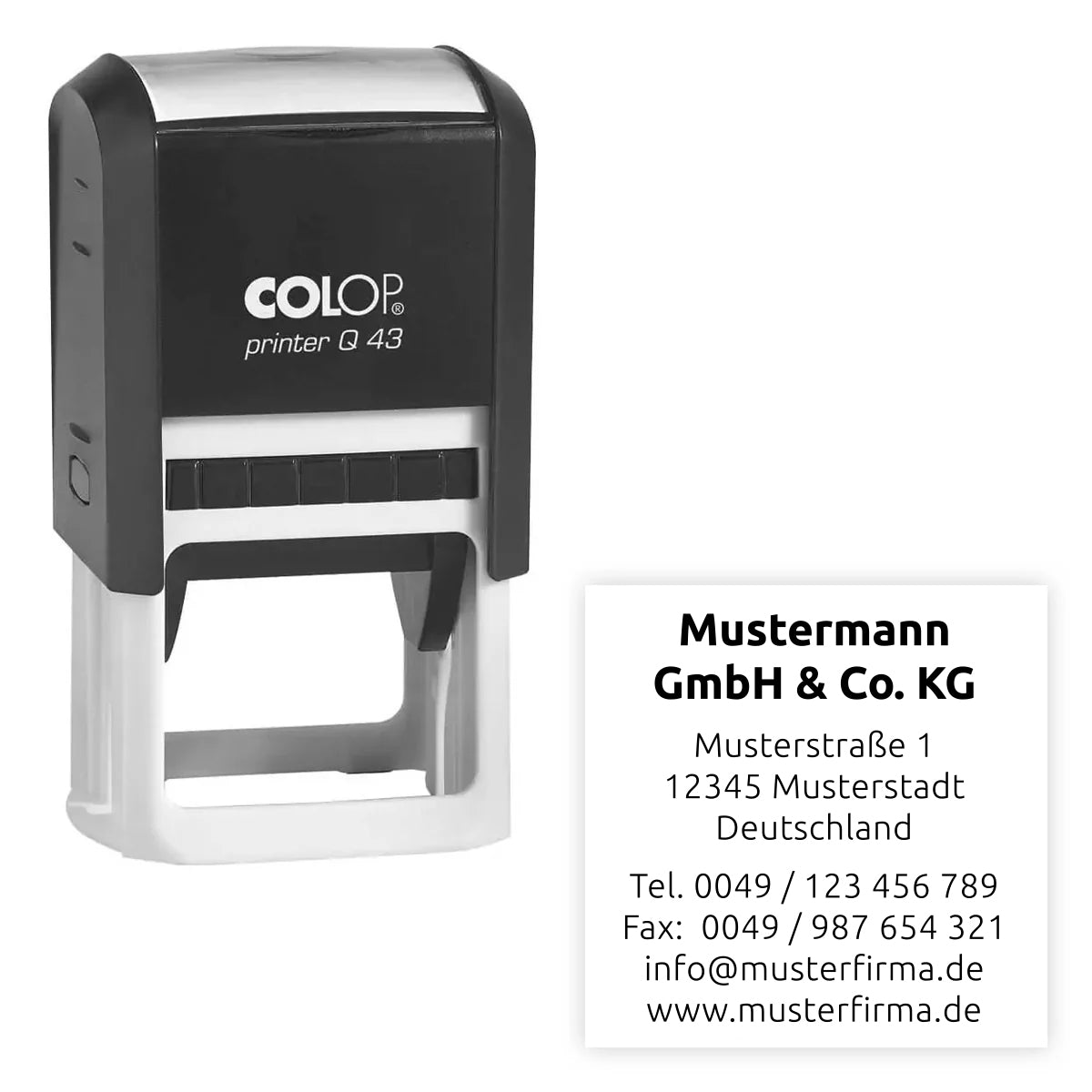 Colop Printer Q43 - Quadratischer Adressstempel - 43x43 mm - Zentrierte Adresse