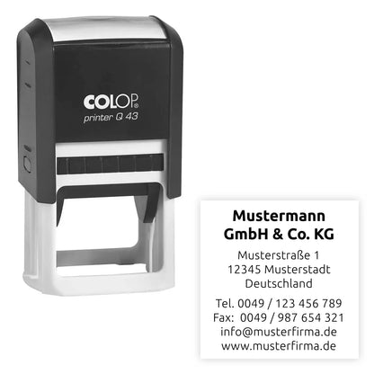 Colop Printer Q43 - Quadratischer Adressstempel - 43x43 mm - Zentrierte Adresse