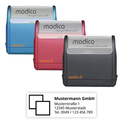 Modico 4 Flashstempel - Adressstempel mit Logo