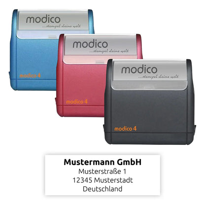 Modico 4 Flashstempel - Adressstempel mit zentrierter Adresse