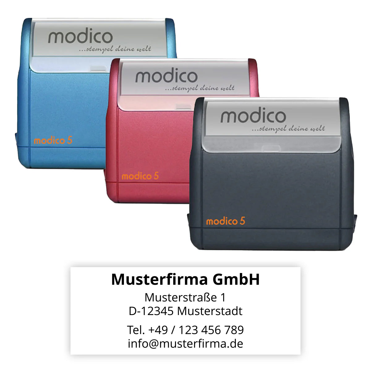 Modico 5  Flashstempel - Adressstempel mit zentrierter Adresse